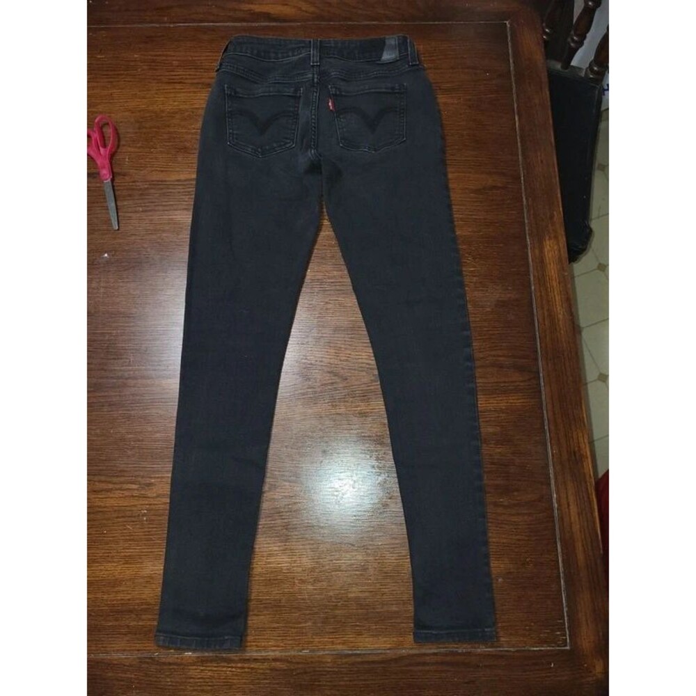 Levis Strauss 535 Jeans Women's Black Leggings Super Skinny Stretch Denim SZ 26 - Picture 2 of 5